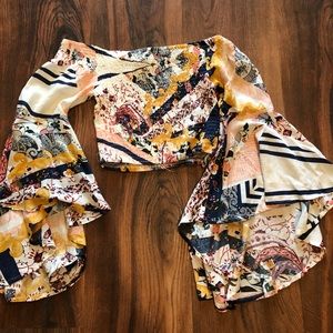 Crop top flair sleeves